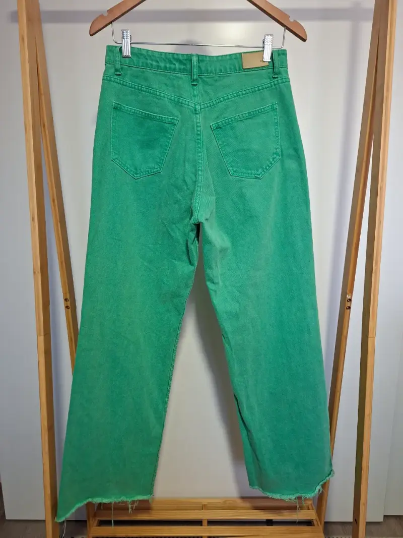 Jeans verdes anchos para mujer Basement 40 - 2