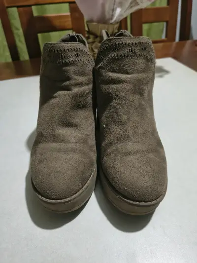 Botines de gamuza marrón para mujer - miniatura 2