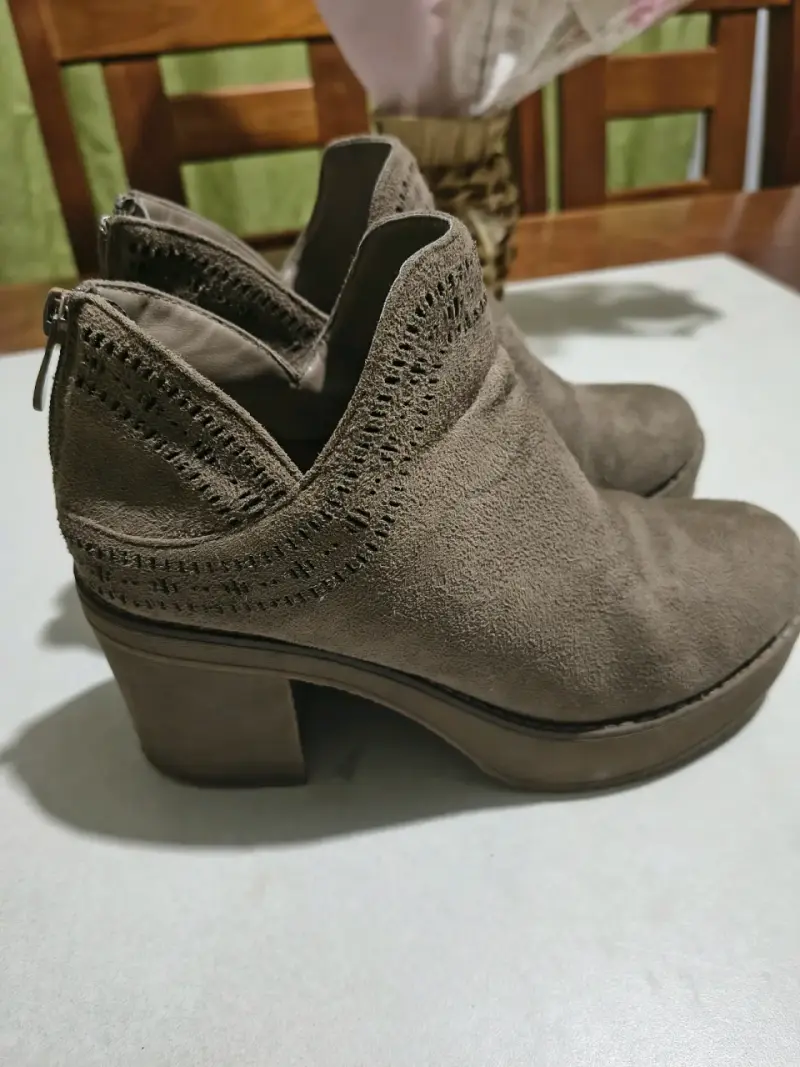 Botines de gamuza marrón para mujer - 3