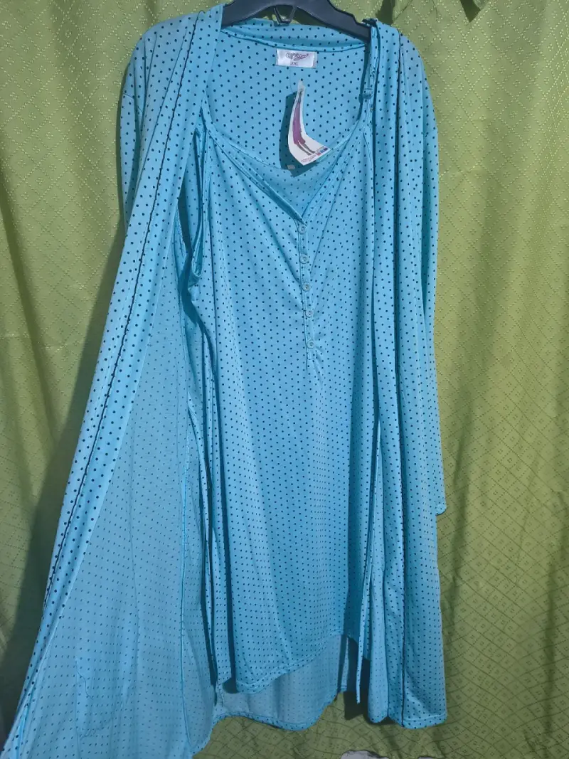 Bata de dormir azul con lunares - 2