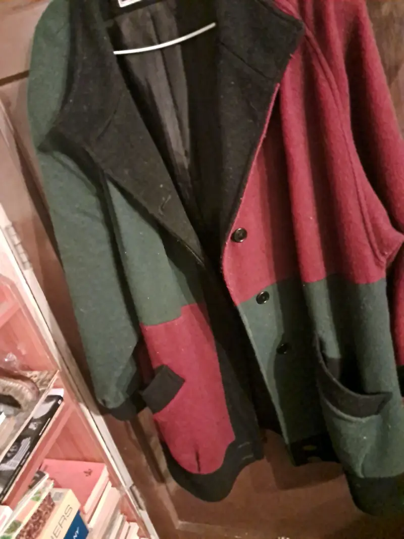 Abrigo de lana tricolor para mujer - 2