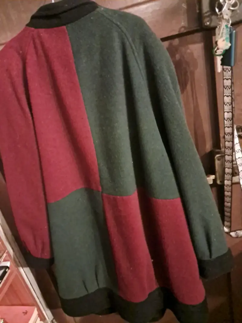 Abrigo de lana tricolor para mujer - 3