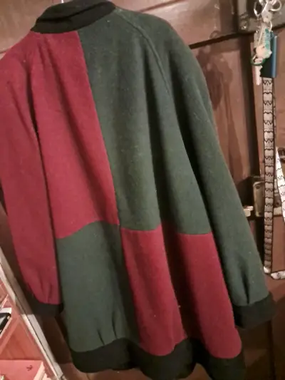 Abrigo de lana tricolor para mujer - miniatura 3