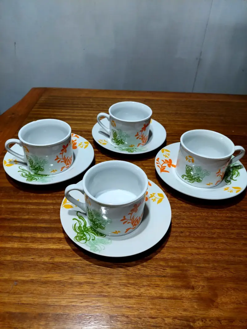 Juego de tazas de café azul de cerámica - 2