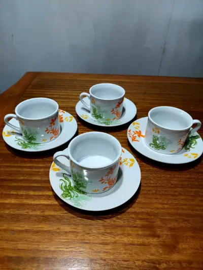 Juego de tazas de café azul de cerámica - miniatura 2