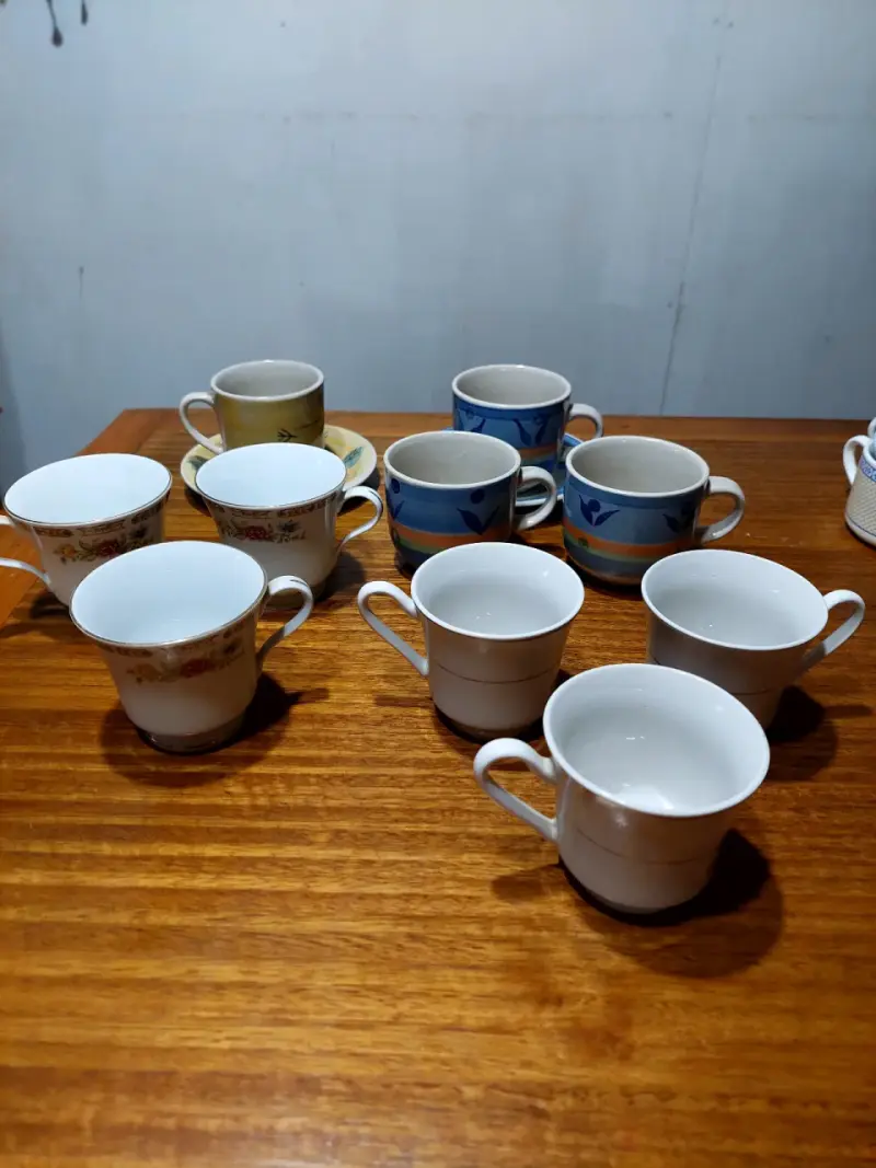 Juego de tazas de café azul de cerámica - 6