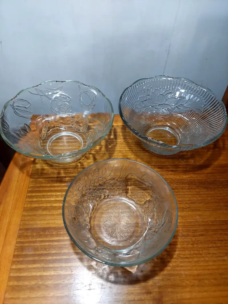 Set de 3 pocillos de vidrio para ponche