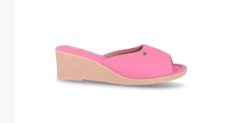 Sandalias de cuña rosa para mujer