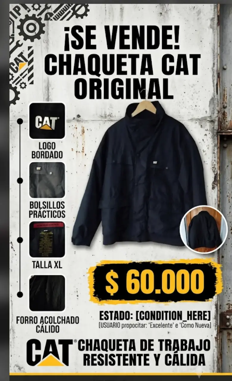 Chaqueta CAT Original con Logo Bordado - 1