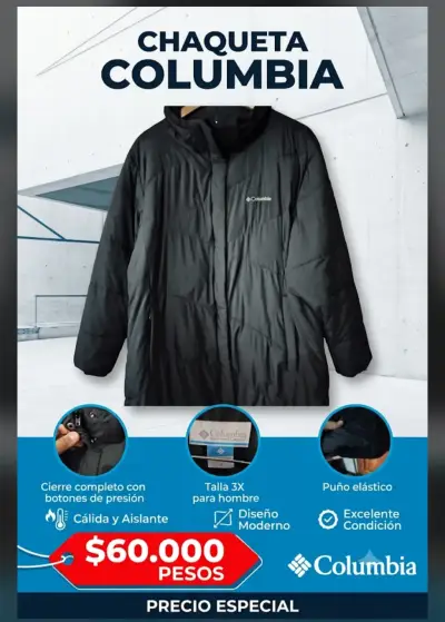 Chaqueta Columbia negra 3xl unisex - miniatura 1