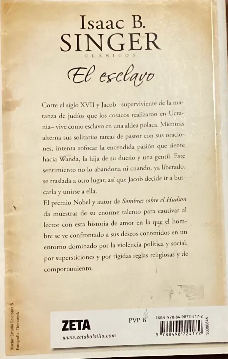 Libro 'El Esclavo' de Isaac B. Singer - Clásicos - 2