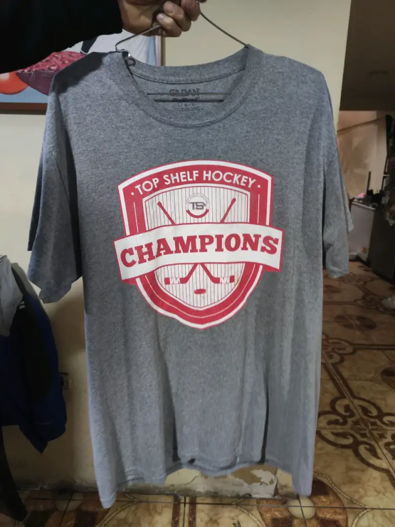 Polera gris Gildan Top Shelf Hockey Champions - 1