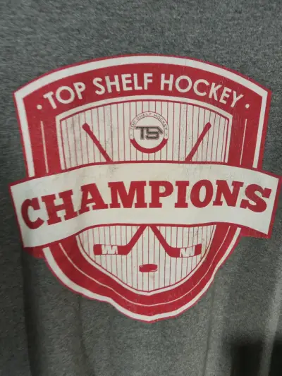 Polera gris Gildan Top Shelf Hockey Champions - miniatura 3