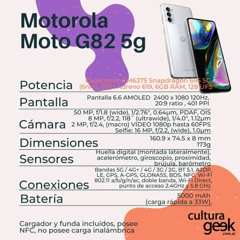Motorola Moto G82 5G 128GB Negro - 3