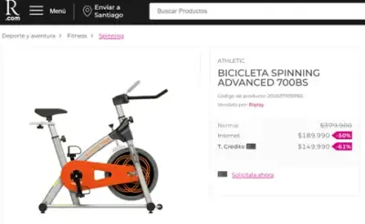 Bicicleta Spinning Athletic Advanced 700BS - miniatura 1