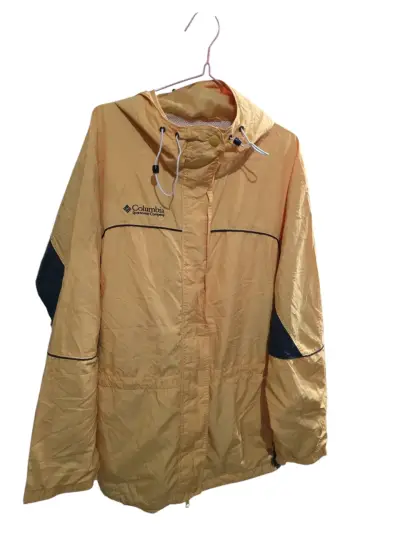 Chaqueta impermeable Columbia amarilla con capucha - miniatura 1