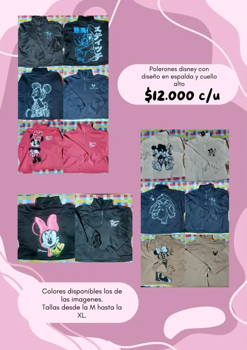 Polerones Disney con diseño en espalda y cuello alto - 1