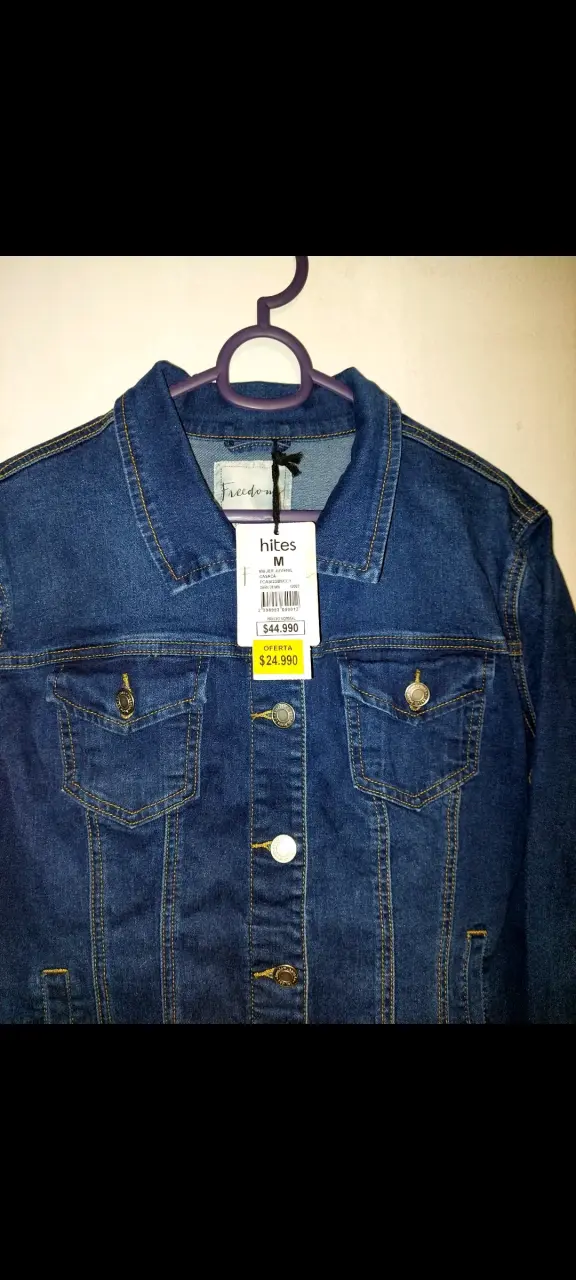 Chaqueta de mezclilla azul para mujer talla M - 2