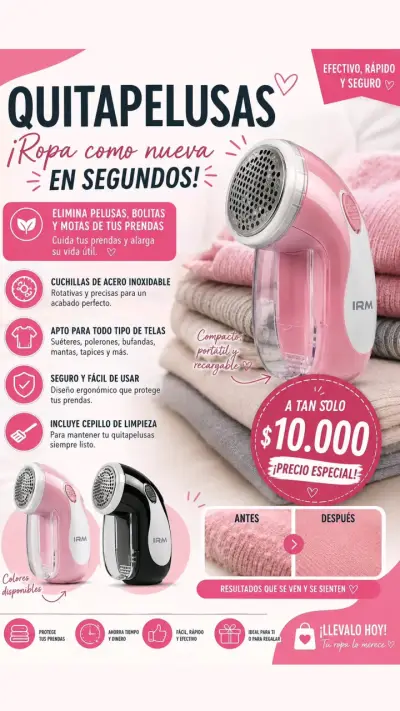 Quitapelusas portátil recargable IRM - miniatura 1