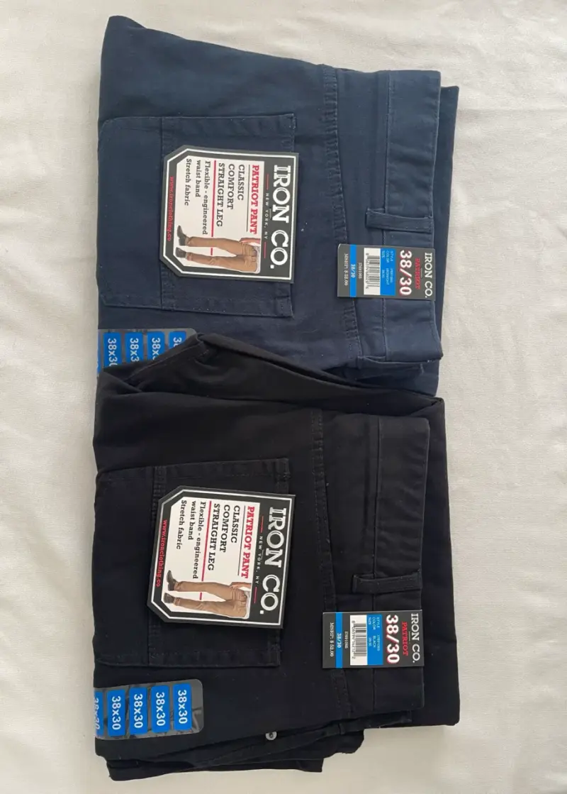 Pantalones Iron Co. para hombre, colores azul y negro - 1