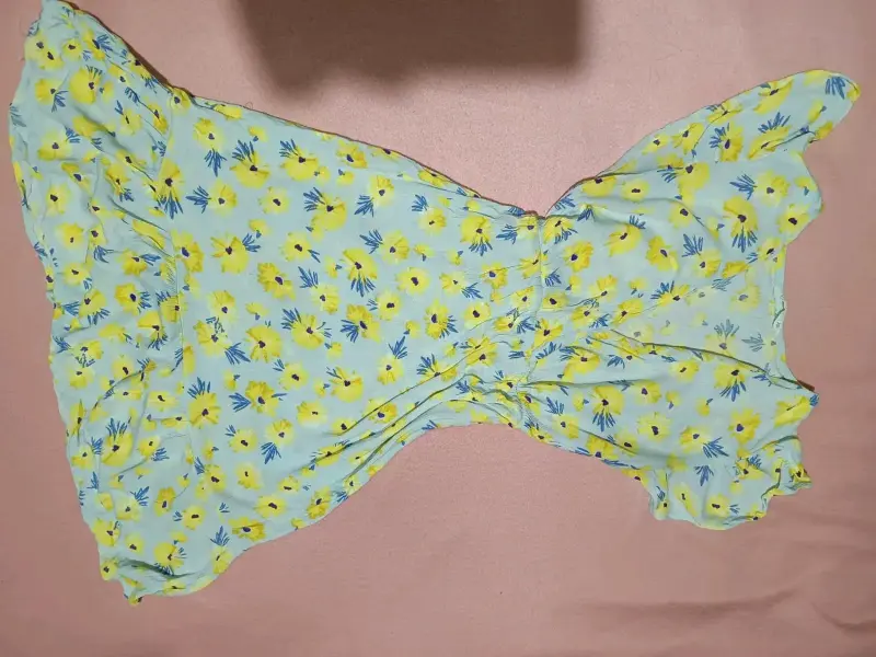 Vestido floral azul con amarillo - 2