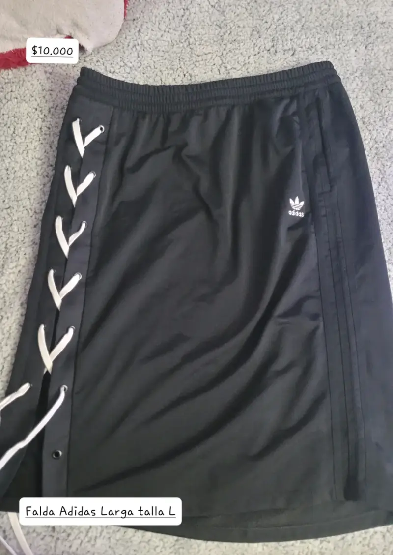 Falda larga Adidas negra con cordones - 1