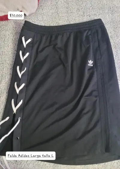 Falda larga Adidas negra con cordones - miniatura 1