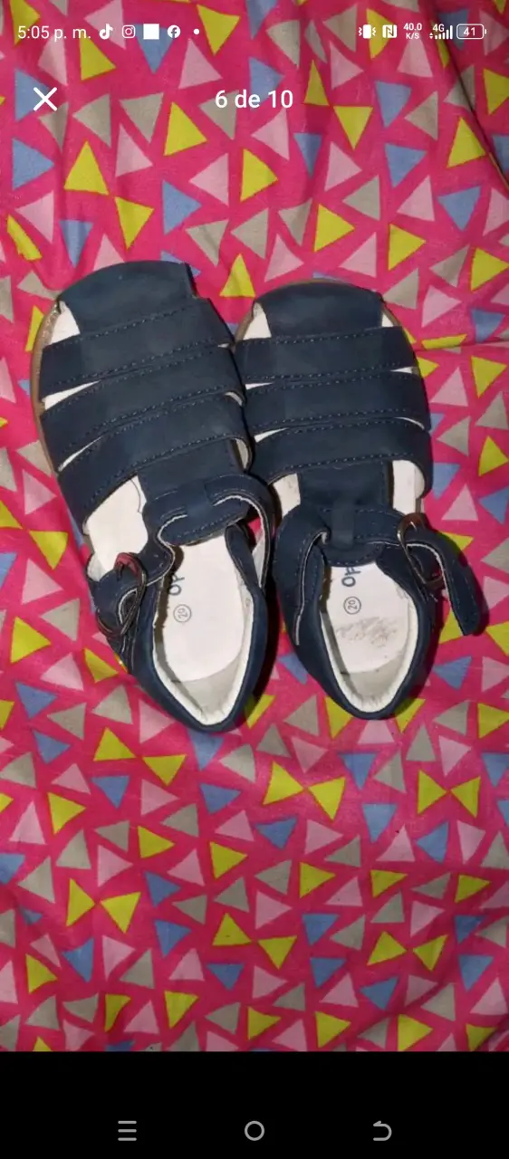 Sandalias de niño azul marino con velcro - 1