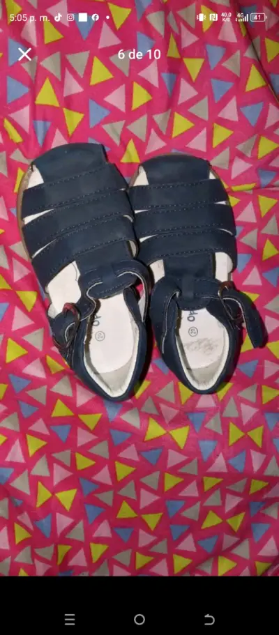 Sandalias de niño azul marino con velcro - miniatura 1