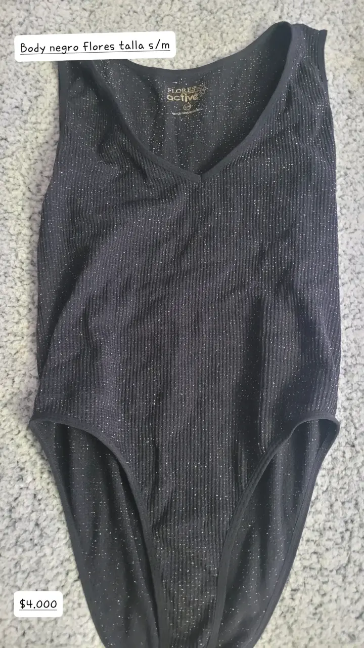 Body negro con brillo talla S/M - 1