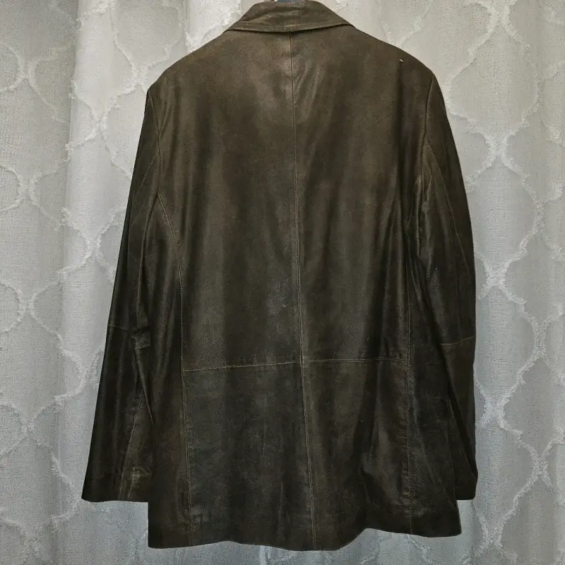 Blazer de cuero marrón para hombre - 3
