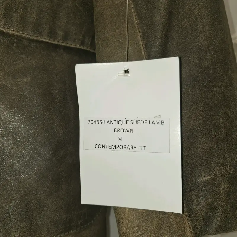 Blazer de cuero marrón para hombre - 5