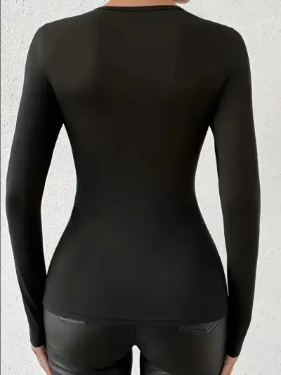 Camiseta malla negra con escote - miniatura 2