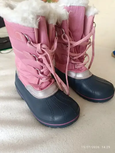 Botas de nieve para niña color rosa con forro de lana - miniatura 2