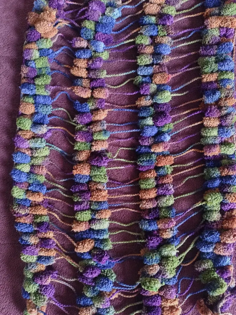 Bufanda tejida a mano multicolor - 2