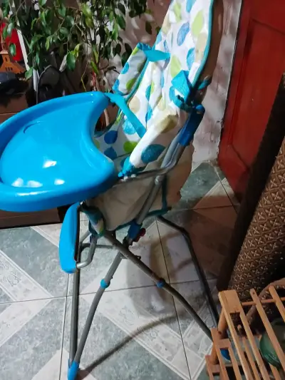 Silla de comer para bebé Bebeglo azul - miniatura 2