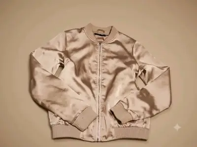 Chaqueta bomber satinada beige - miniatura 1