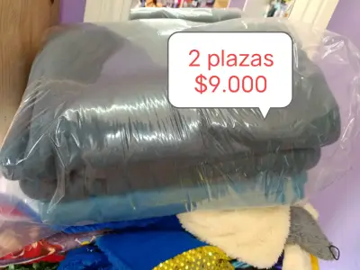 Juego de sábanas 1.5 plazas color azul y beige - miniatura 2