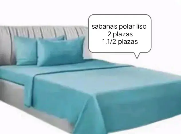 Juego de sábanas 1.5 plazas color azul y beige - 3