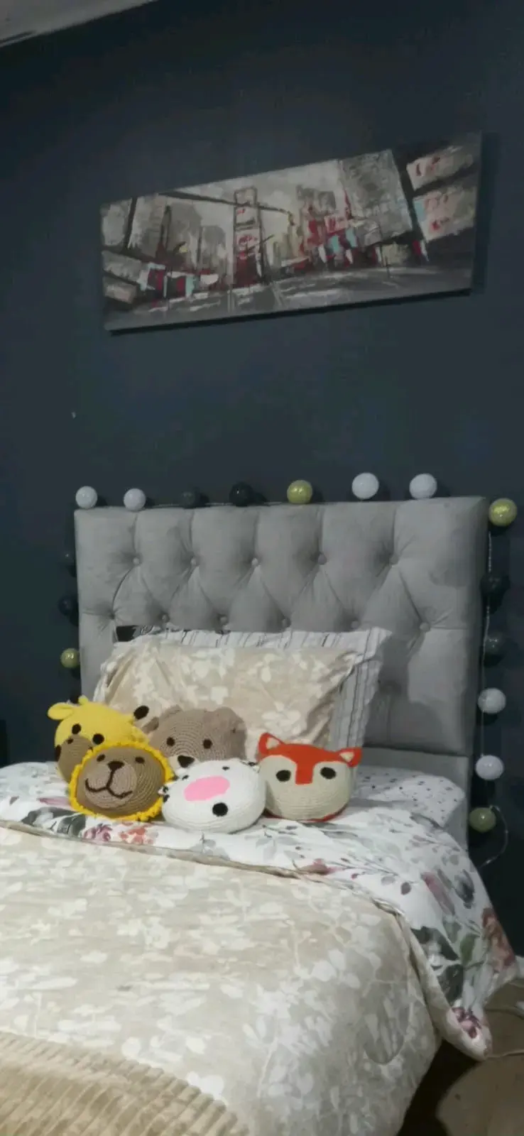 Respaldo tapizado para cama de una plaza y media - 1