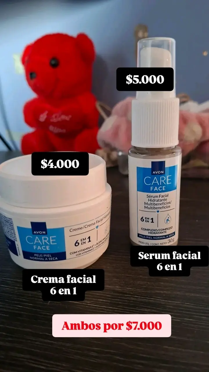Set de Crema y Sérum Facial Avon Care 6 en 1