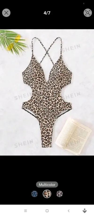 Traje de baño entero estampado leopardo - miniatura 3