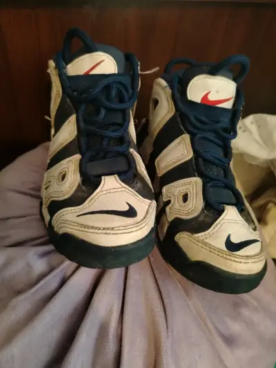 Zapatillas deportivas Nike vintage blancas y azules - miniatura 1