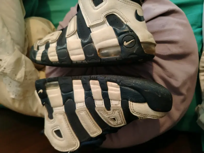 Zapatillas deportivas Nike vintage blancas y azules - 4