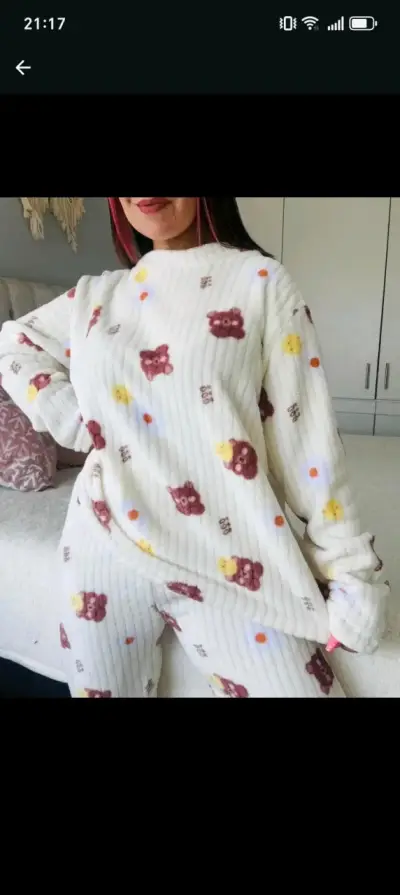 Pijama de invierno con estampado de frutas y osos - miniatura 5