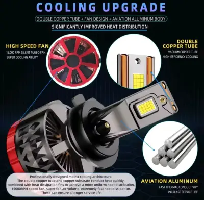 H4 LED  para camion y auto alta calidad, potencia - miniatura 1