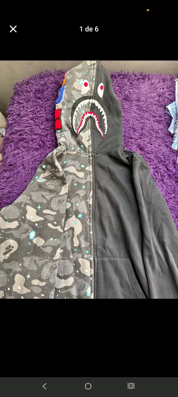 Polerón con capucha diseño tiburón camuflaje - 2