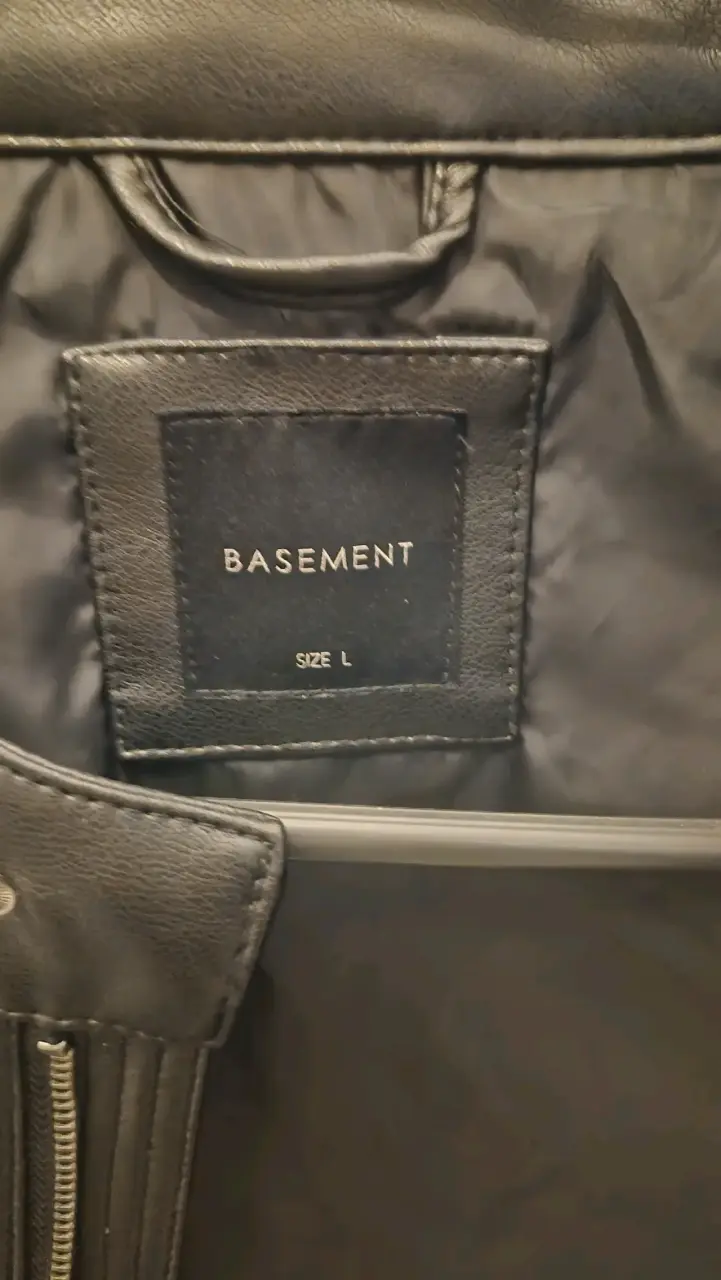Chaqueta de ecocuero negra hombre talla L - 2