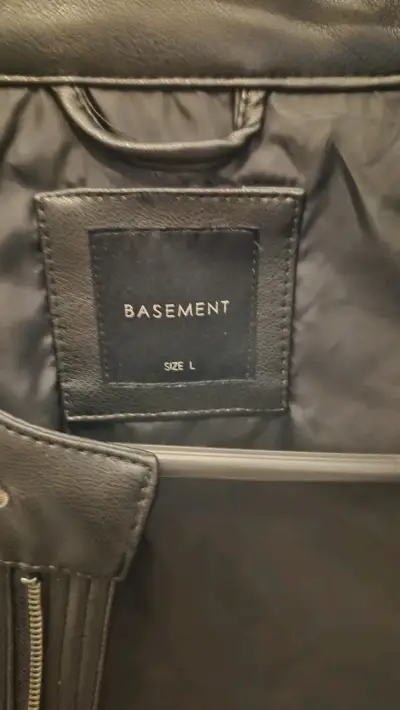 Chaqueta de ecocuero negra hombre talla L - miniatura 2