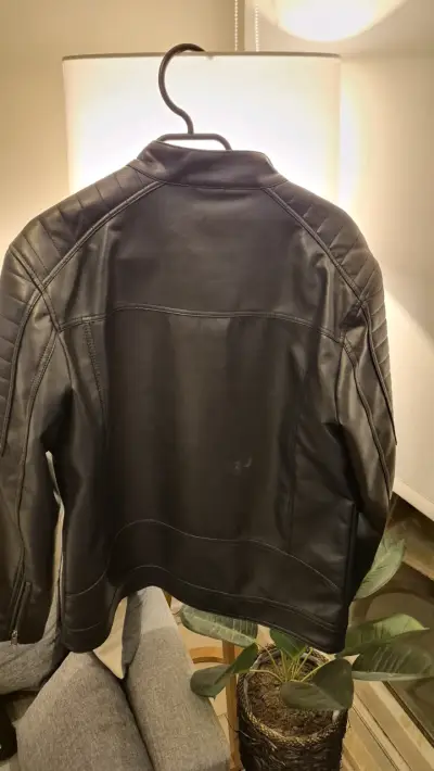 Chaqueta de ecocuero negra hombre talla L - miniatura 3
